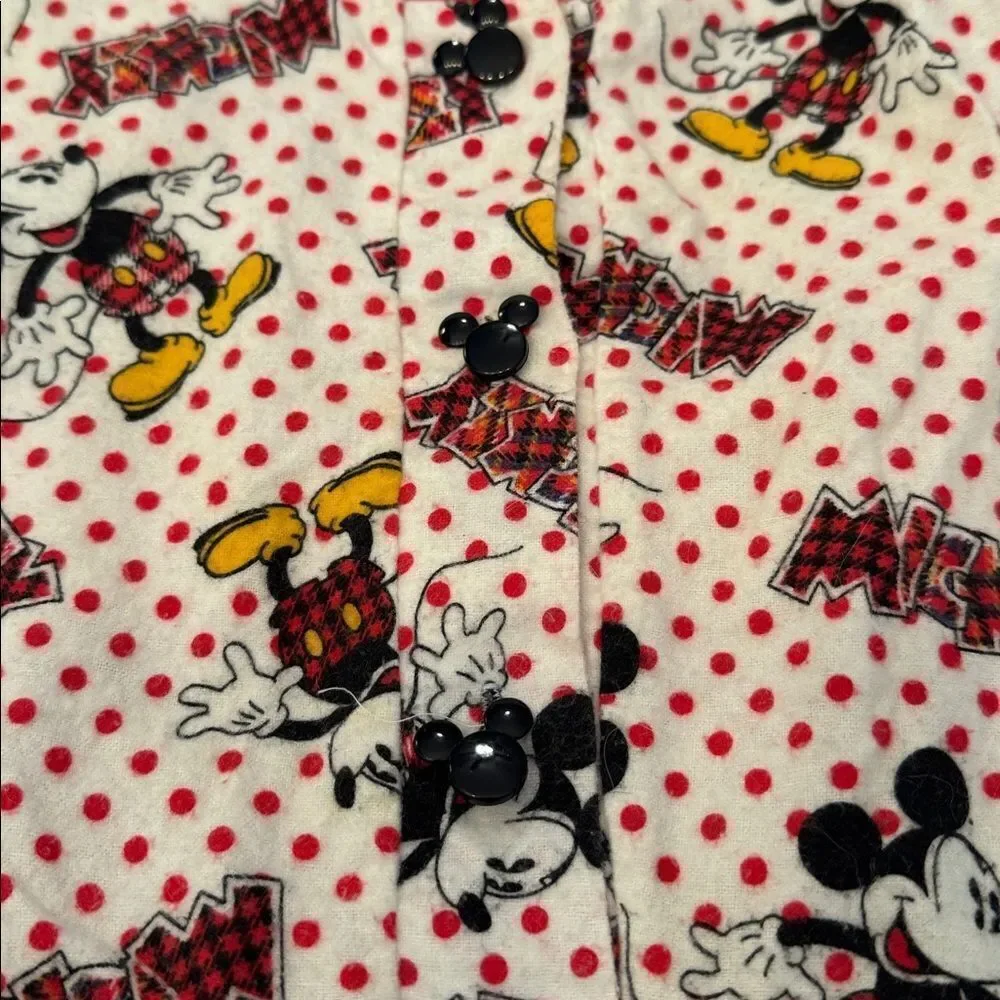 Mickey & Co. Disney Vintage 80s 90s Flannel Mickey Mouse Nightshirt - Picture 4 of 12
